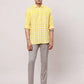 Raymond Men Grey Checks Contemporary Fit Cotton Regular Collar Shirt