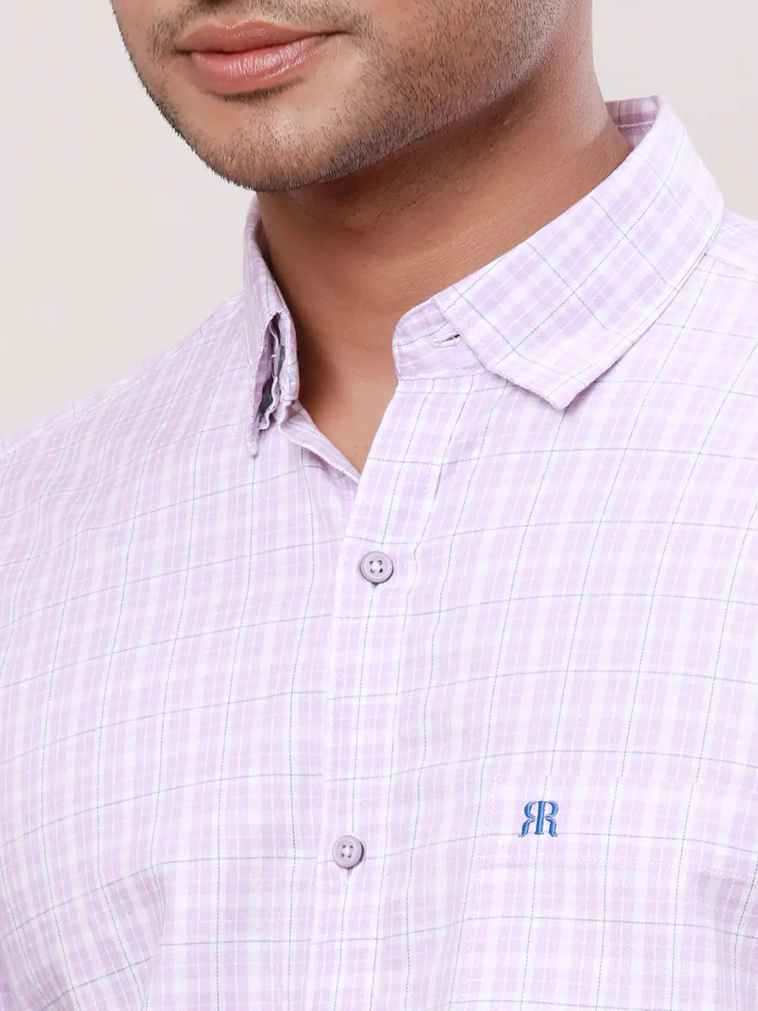 Raymond Men Yellow Checks Contemporary Fit Cotton Regular Collar Shirt