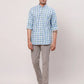 Raymond Men Grey Print Contemporary Fit Cotton Regular Collar Shirt