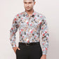 Raymond Men Orange Print Contemporary Fit Cotton Regular Collar Shirt
