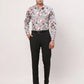 Raymond Men Orange Print Contemporary Fit Cotton Regular Collar Shirt