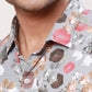 Raymond Men Orange Print Contemporary Fit Cotton Regular Collar Shirt