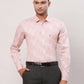 Raymond Men Red Stripe Regular Fit Cotton Blend Regular Collar Shirt