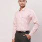 Raymond Men Red Stripe Regular Fit Cotton Blend Regular Collar Shirt
