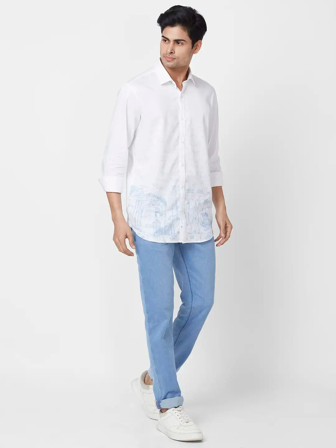 Raymond Slim Fit Solid Medium Blue Jeans