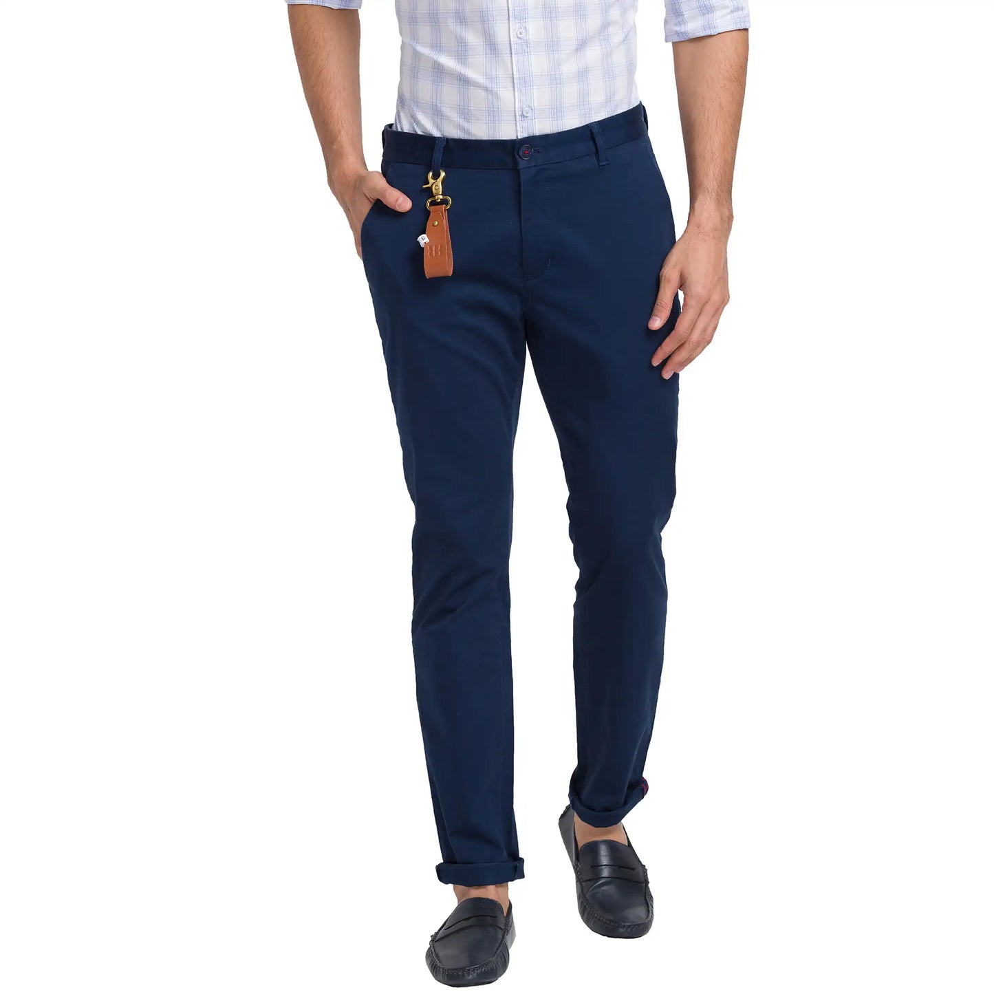Men Slim Fit Brown Trouser