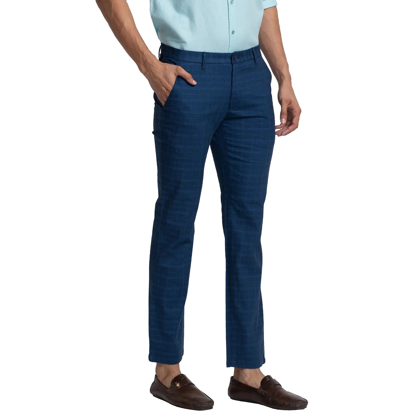 Men Slim Fit Brown Trouser