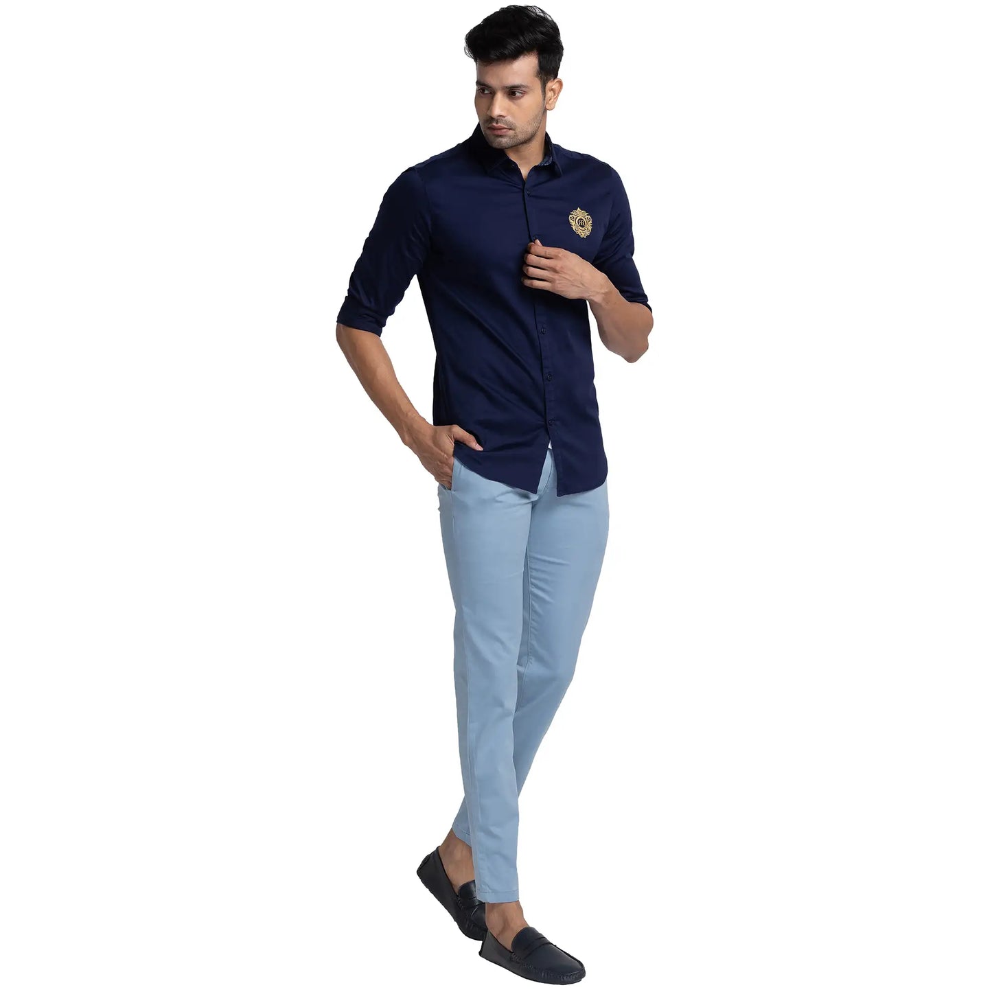 Men Slim Fit Green Trouser