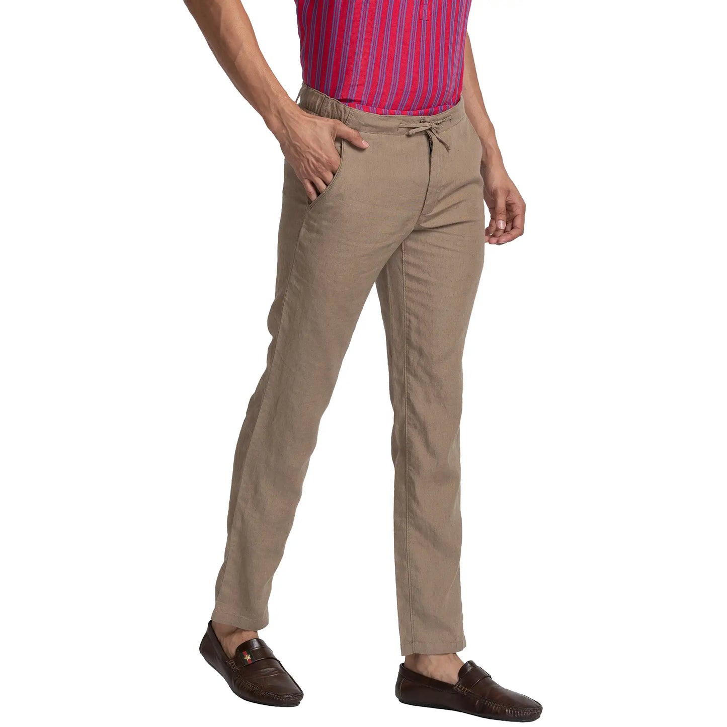 Men Slim Fit Blue Chinos