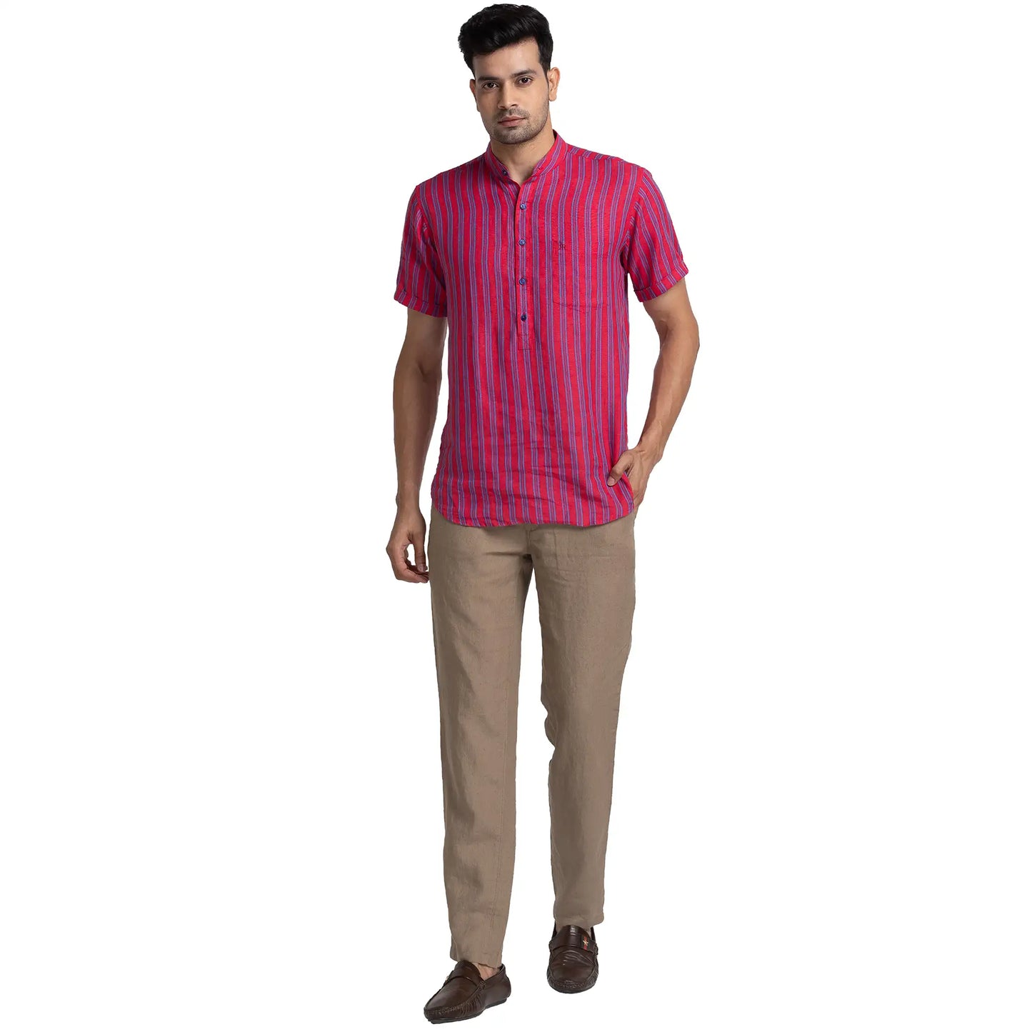 Men Slim Fit Blue Chinos