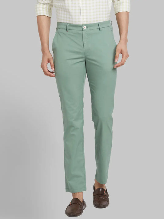 Men Slim Fit Blue Trouser