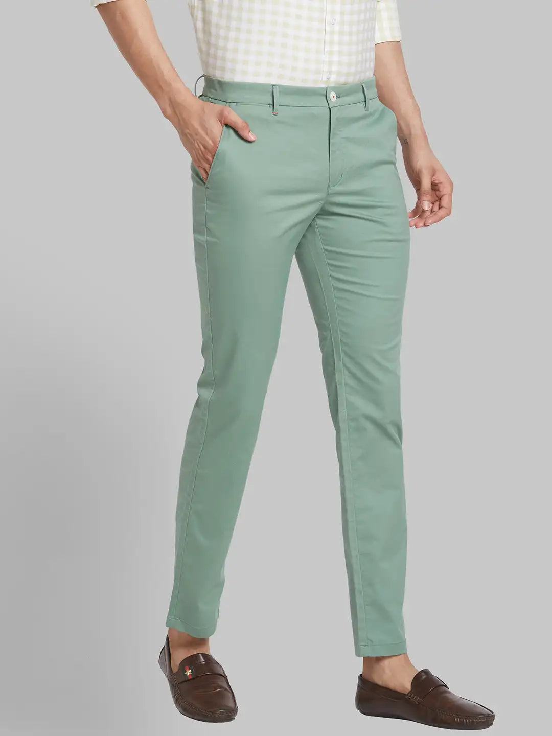 Men Slim Fit Blue Trouser