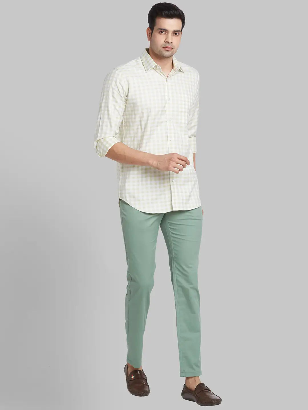 Men Slim Fit Blue Trouser