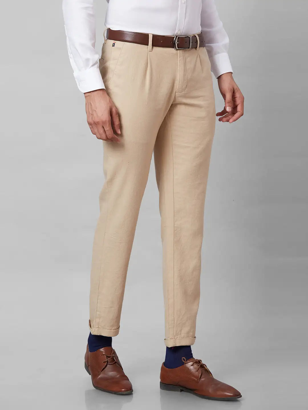 Men Blue Slim Fit Solid Terelyne Blend Suit