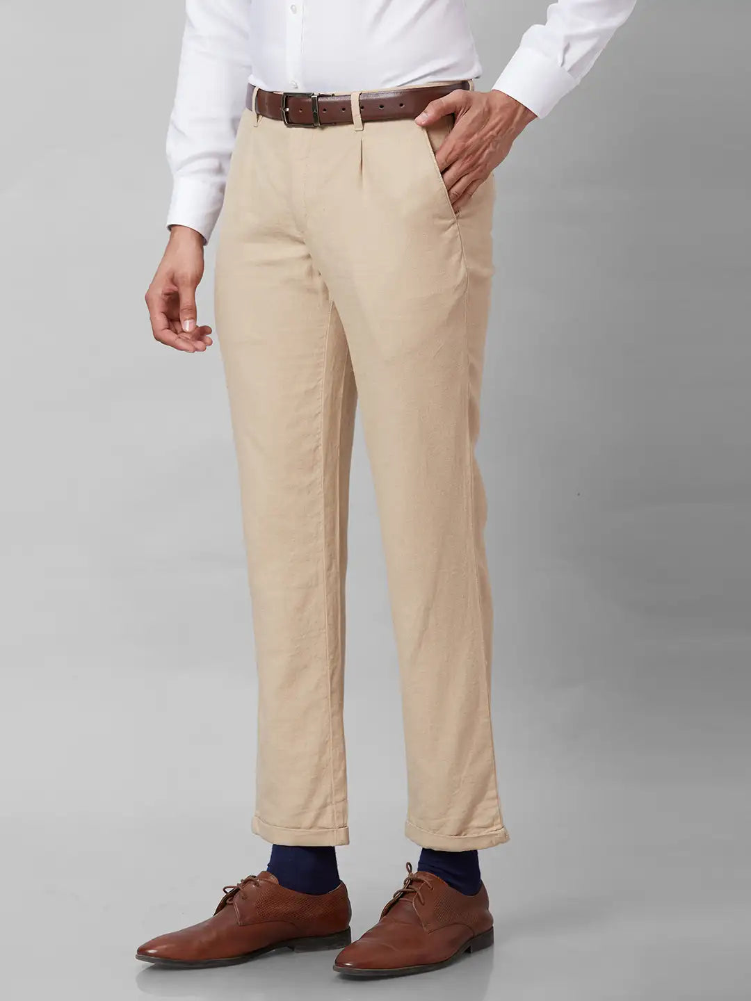 Men Blue Slim Fit Solid Terelyne Blend Suit