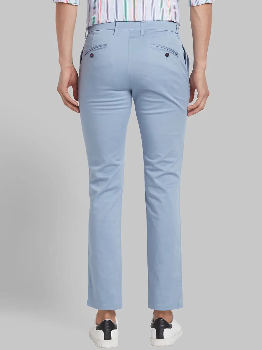 Men Slim Fit Blue Trouser