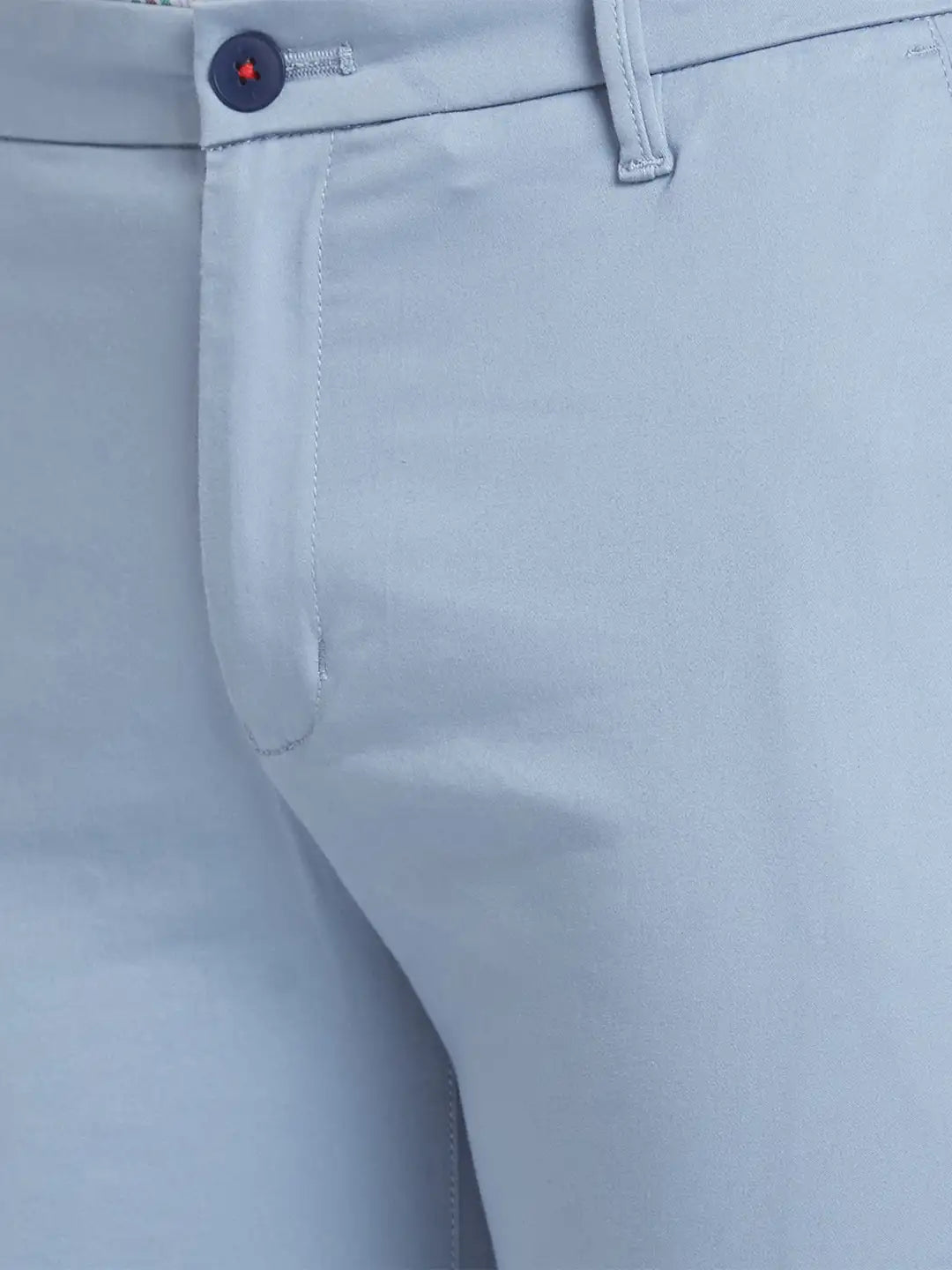 Men Slim Fit Blue Trouser