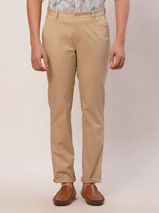 Raymond Men Black Solid Slim Fit Cotton Blend Trouser