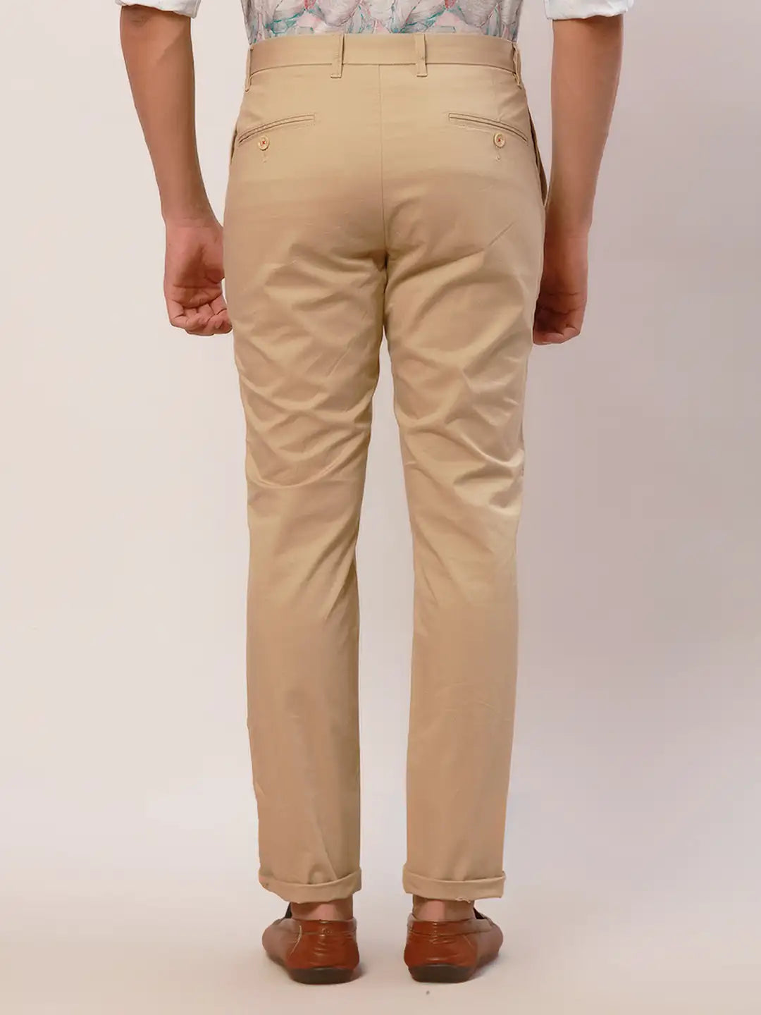 Raymond Men Black Solid Slim Fit Cotton Blend Trouser