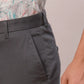 Raymond Men Grey Print Slim Fit Cotton Blend Trouser