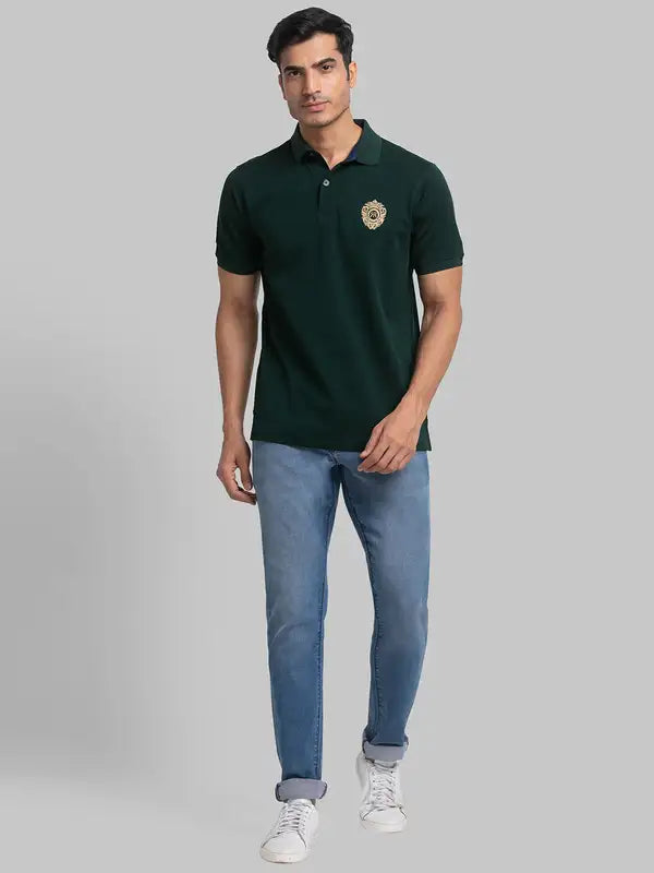 Men Slim Fit Blue Chinos