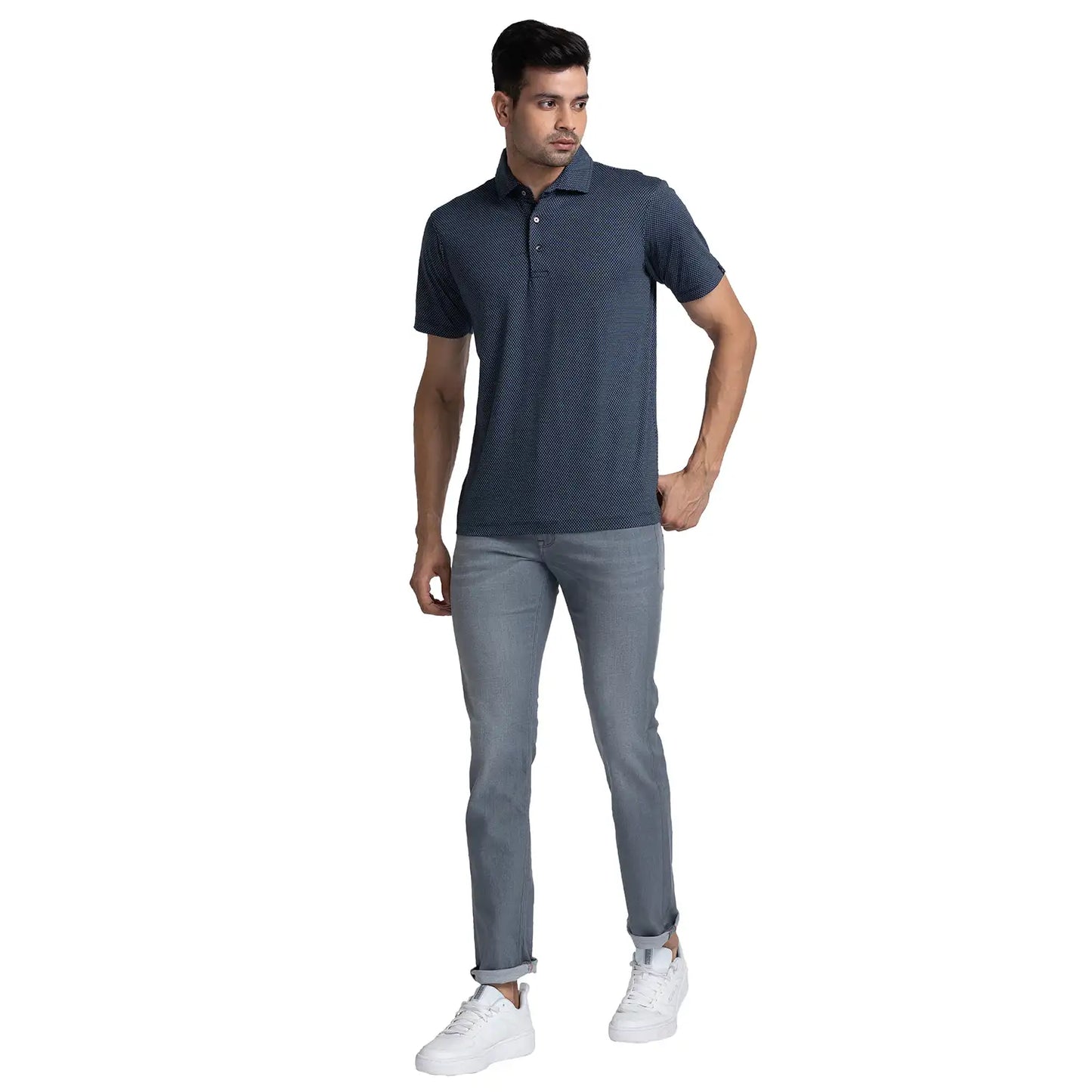 Men Slim Fit Grey Jeans