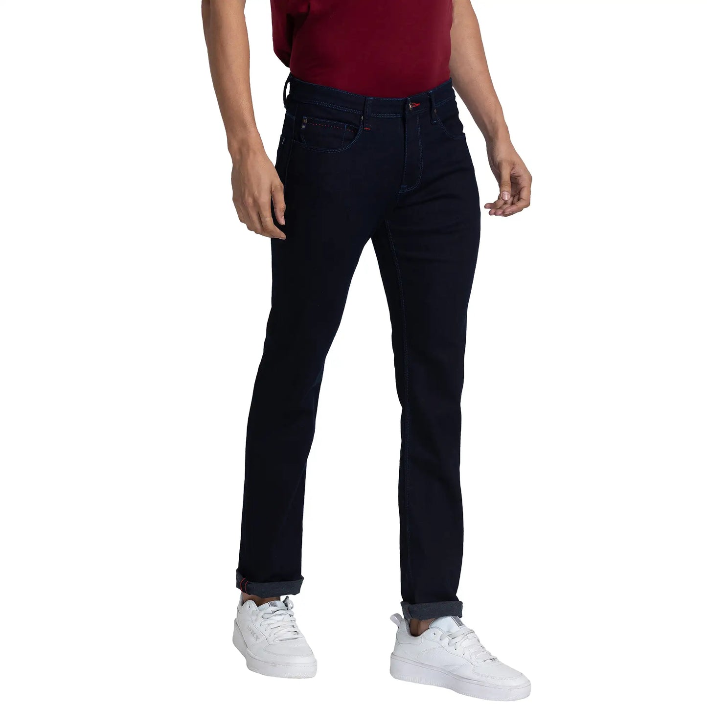 Men Slim Fit Khaki Jeans