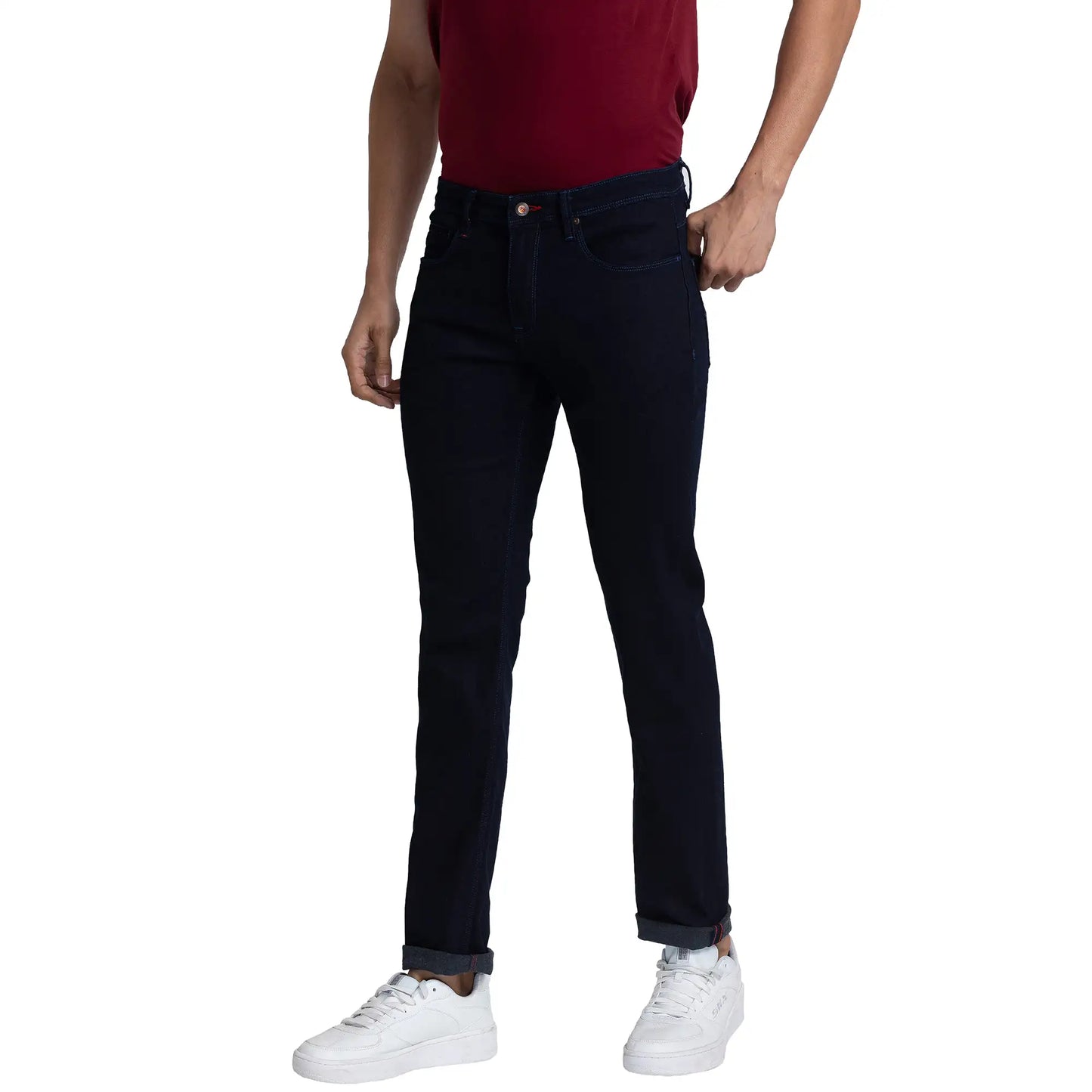 Men Slim Fit Khaki Jeans