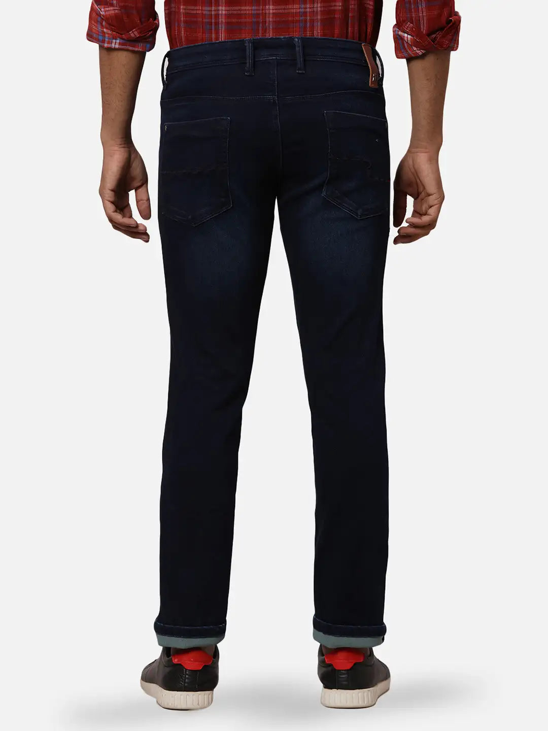 Raymond Men Blue Solid Slim Fit Cotton Blend Jeans