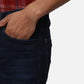 Raymond Men Blue Solid Slim Fit Cotton Blend Jeans