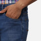 Raymond Men Blue Solid Slim Fit Cotton Blend Jeans