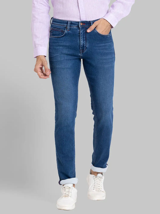 Men Slim Fit Blue Jeans