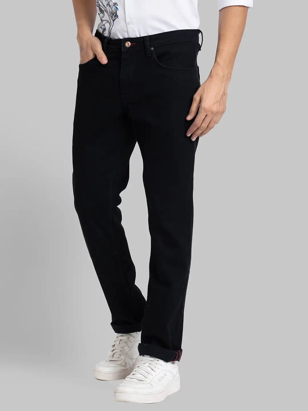 Men Contemporary Fit Black Trouser