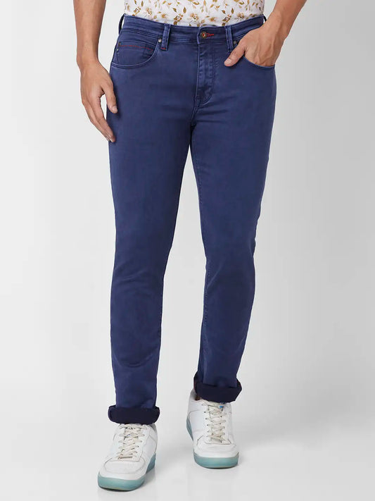 Raymond Slim Fit Solid Dark Blue Jeans