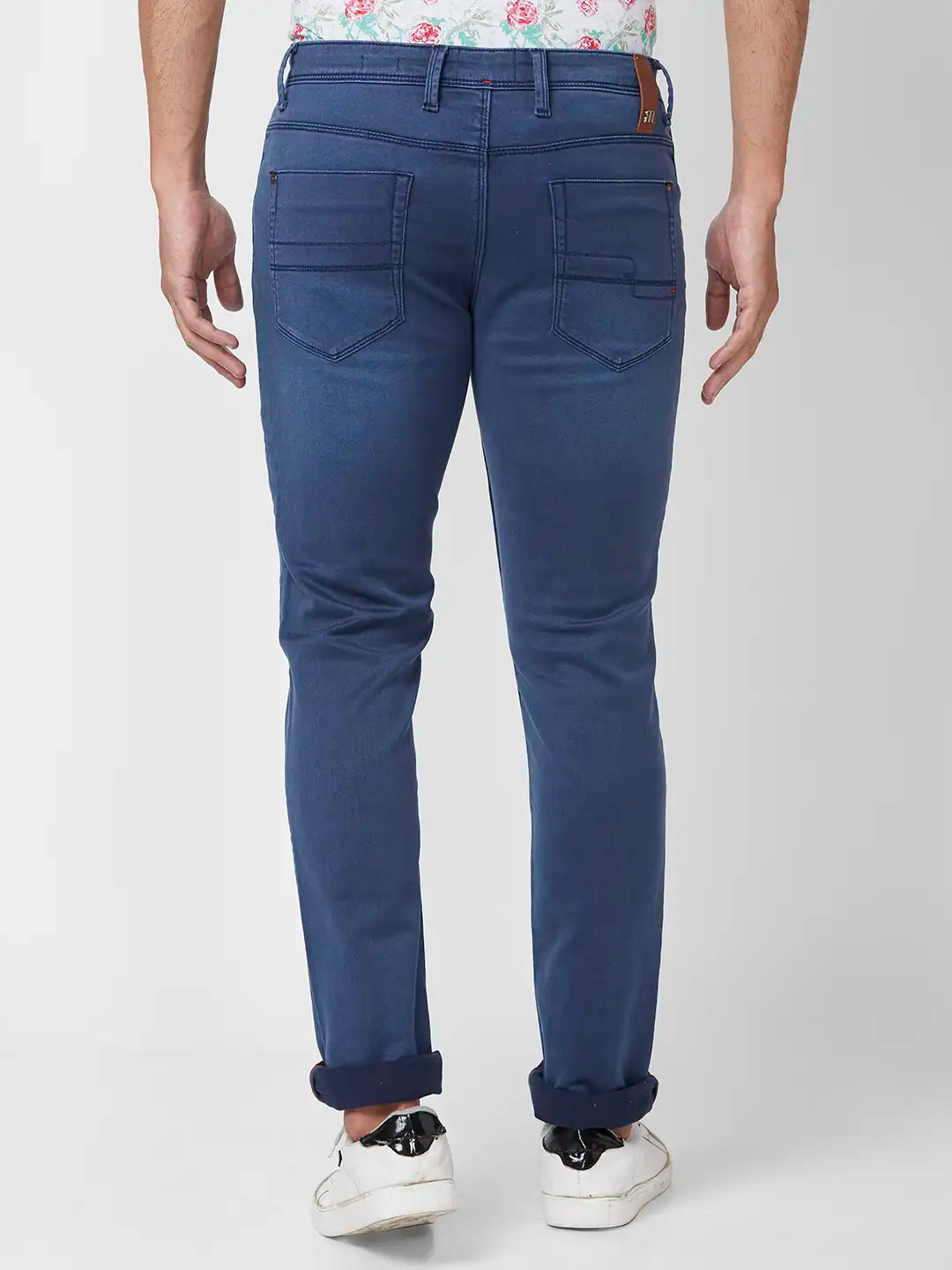 Raymond Slim Fit Solid Medium Blue Jeans