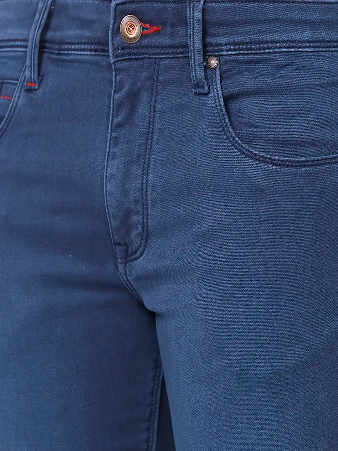 Raymond Slim Fit Solid Medium Blue Jeans