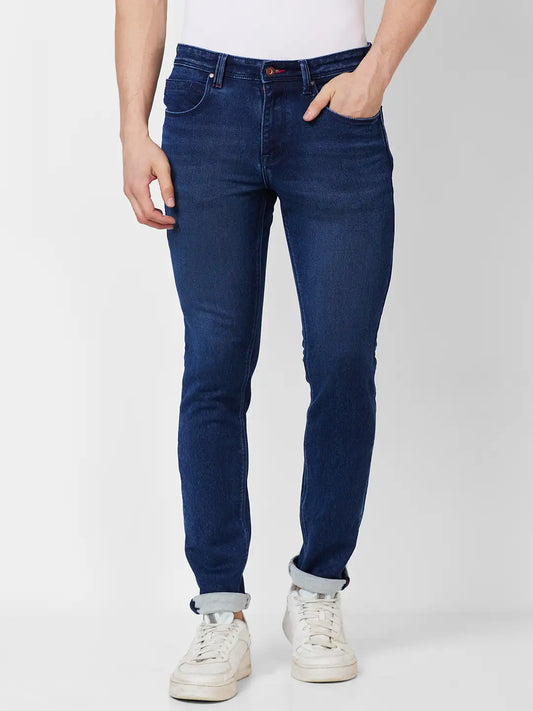 Raymond Slim Fit Solid Dark Blue Jeans