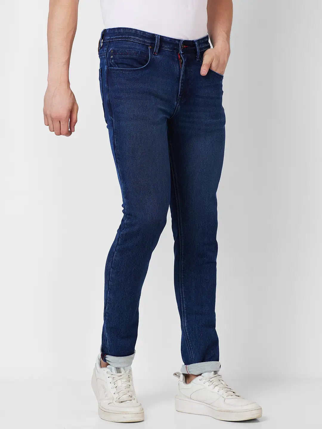 Raymond Slim Fit Solid Dark Blue Jeans