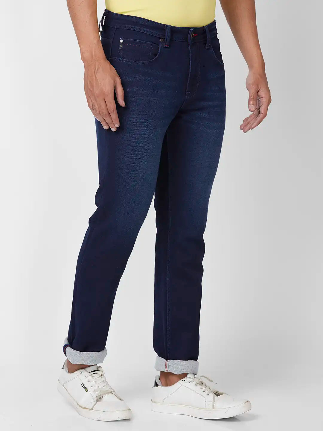 Raymond Slim Fit Solid Dark Blue Jeans