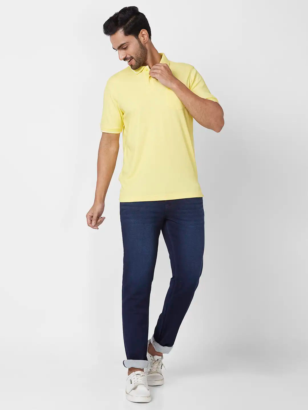Raymond Slim Fit Solid Dark Blue Jeans
