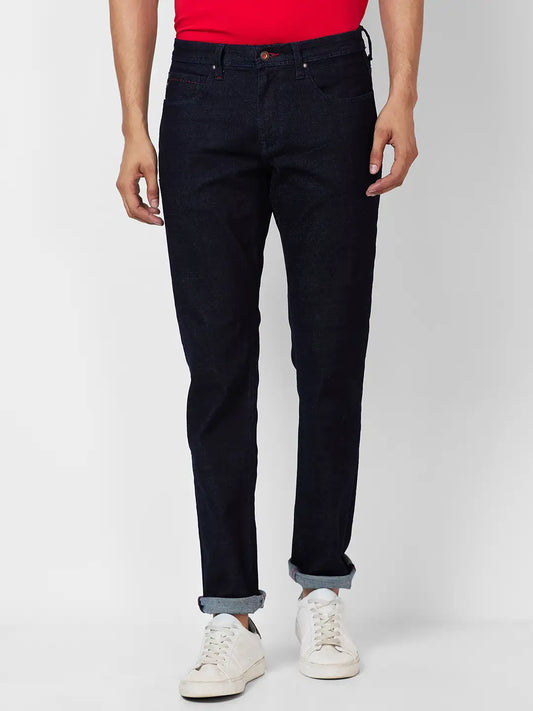 Raymond Slim Fit Solid Dark Blue Jeans