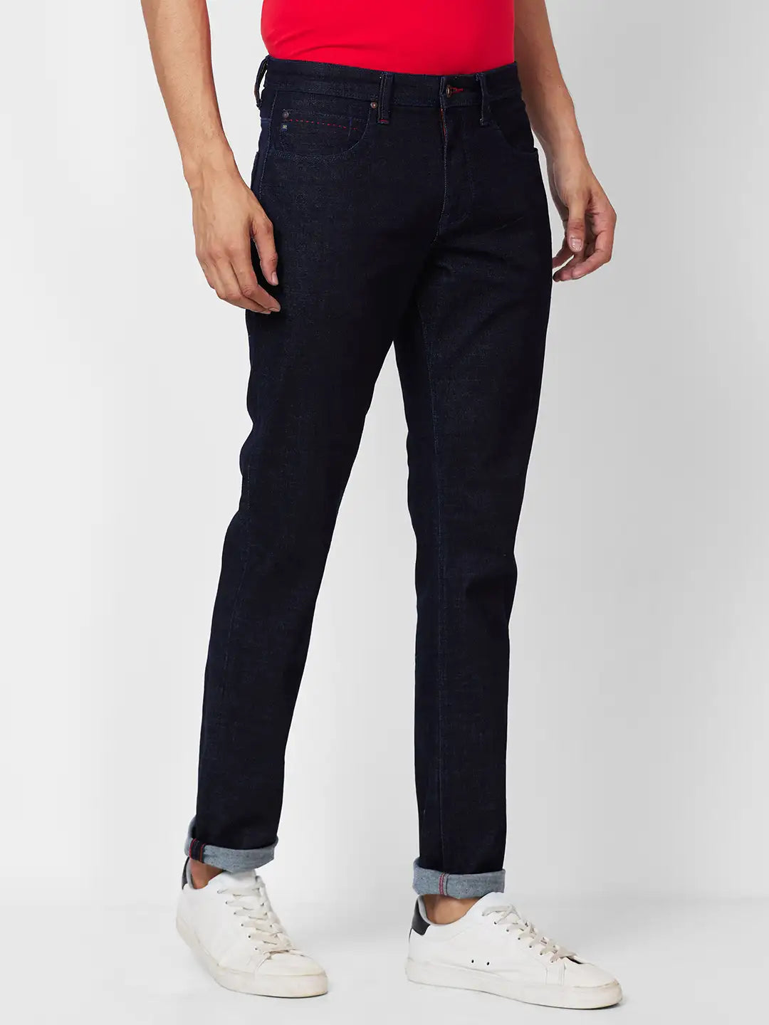 Raymond Slim Fit Solid Dark Blue Jeans