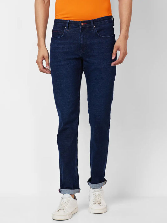 Raymond Slim Fit Solid Dark Blue Jeans