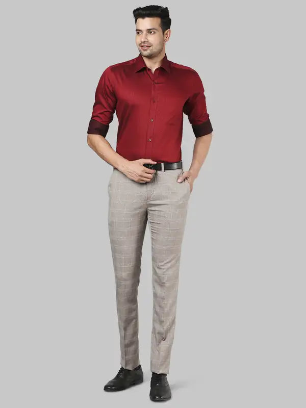 Men Slim Fit Red Shirt