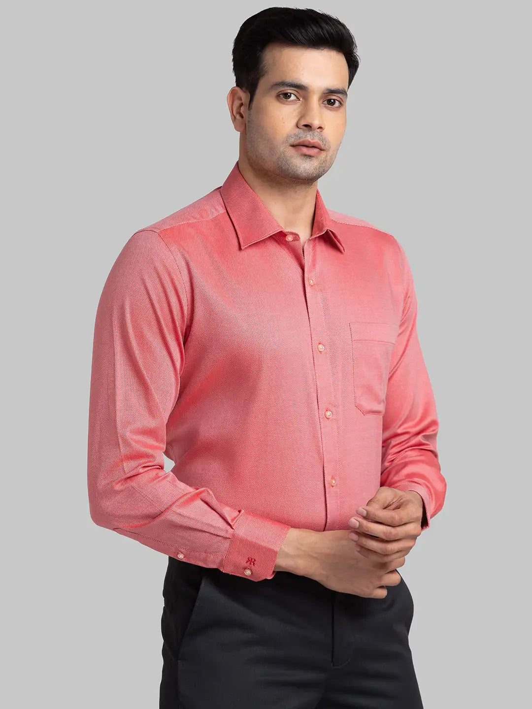 Men Fawn Contemporary Fit Structure  Cotton Full Sleeve Cutaway Collar Shirts