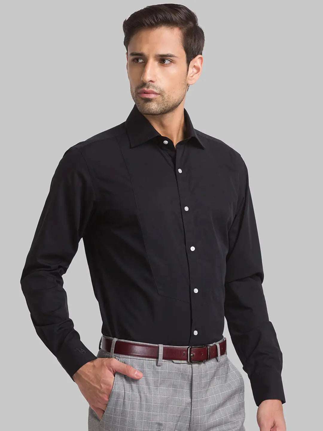 Men Slim Fit Brown Shirt