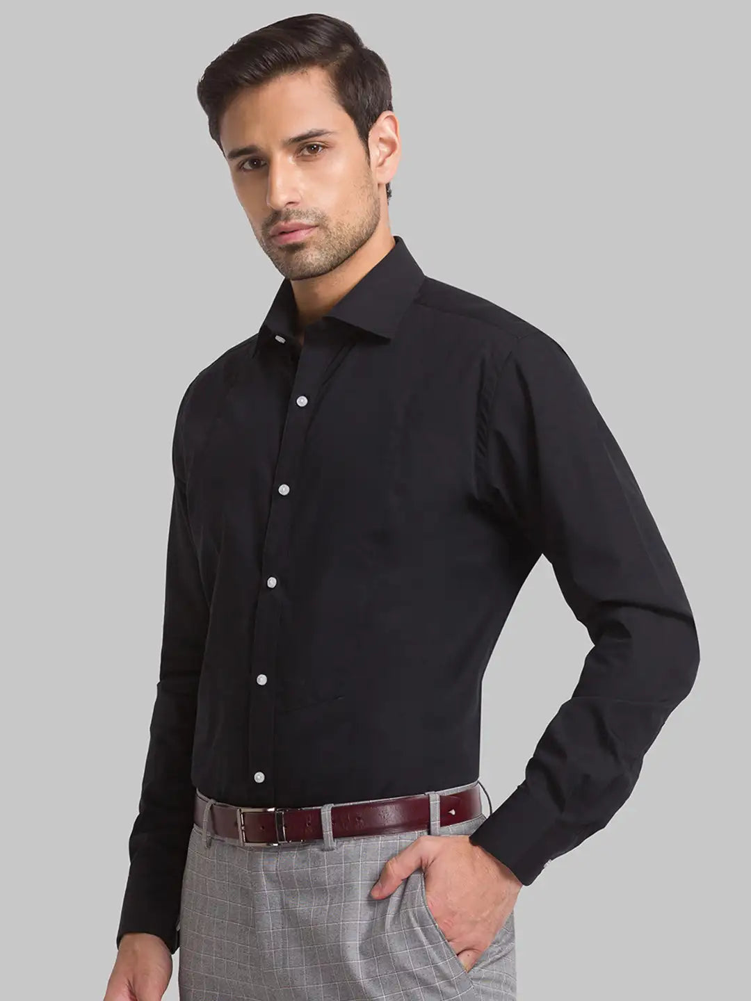 Men Slim Fit Brown Shirt