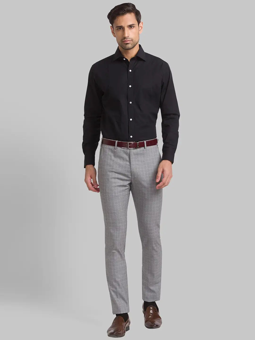 Men Slim Fit Brown Shirt