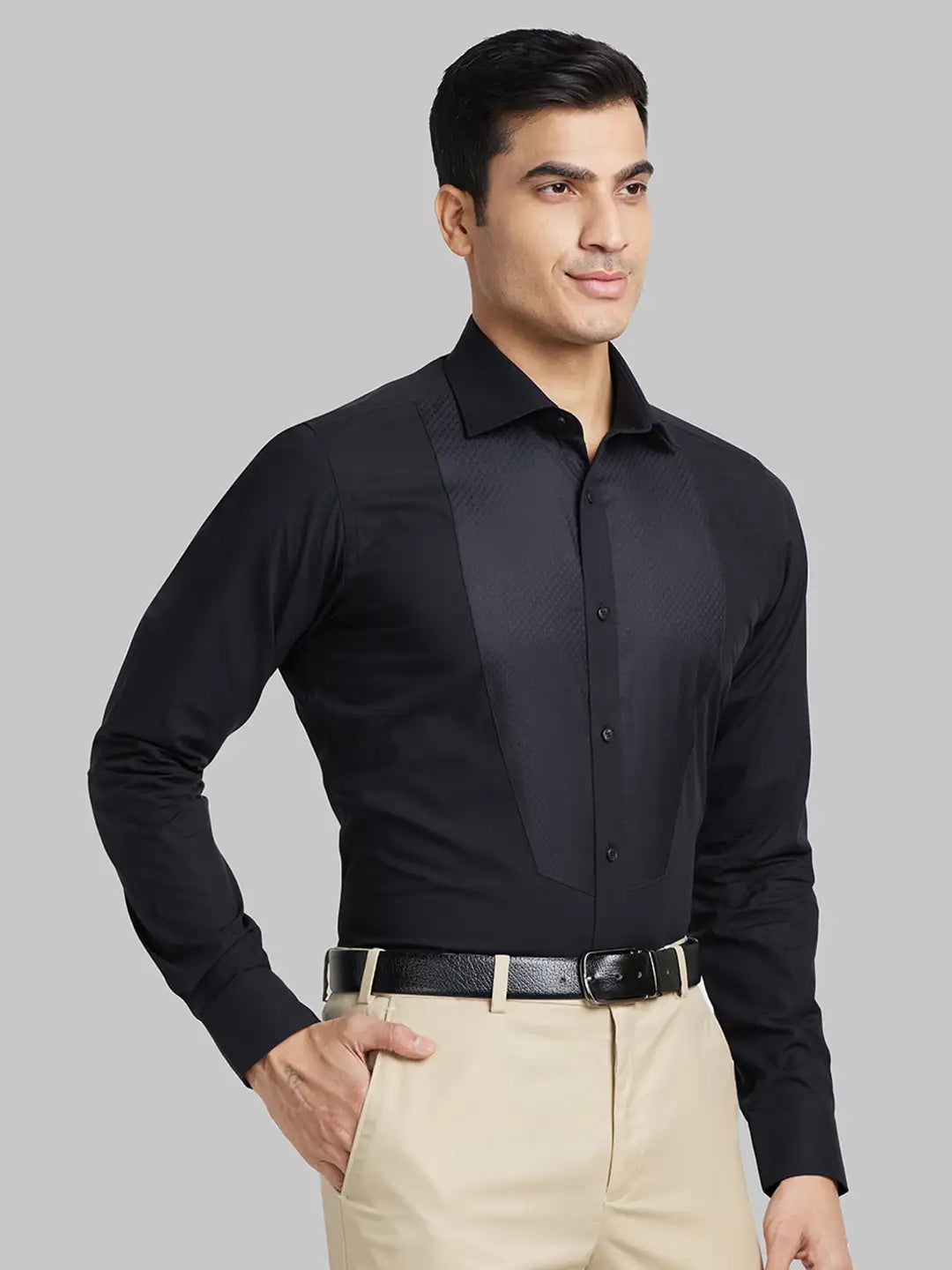 Raymond Men White Solid Contemporary Fit Cotton Shirt