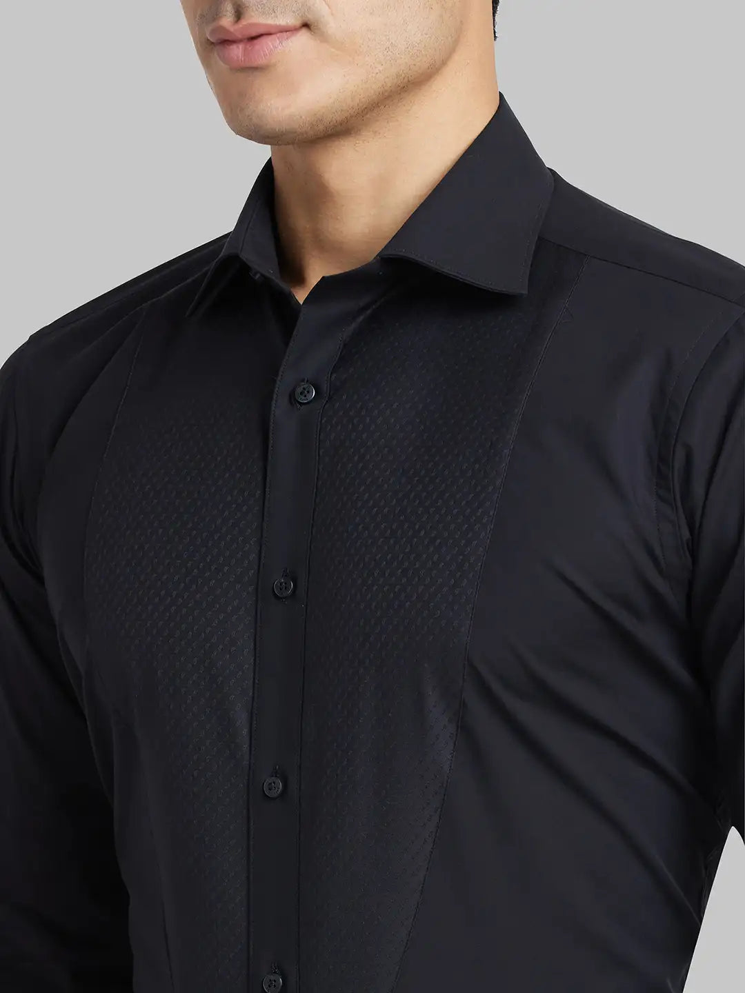 Raymond Men White Solid Contemporary Fit Cotton Shirt